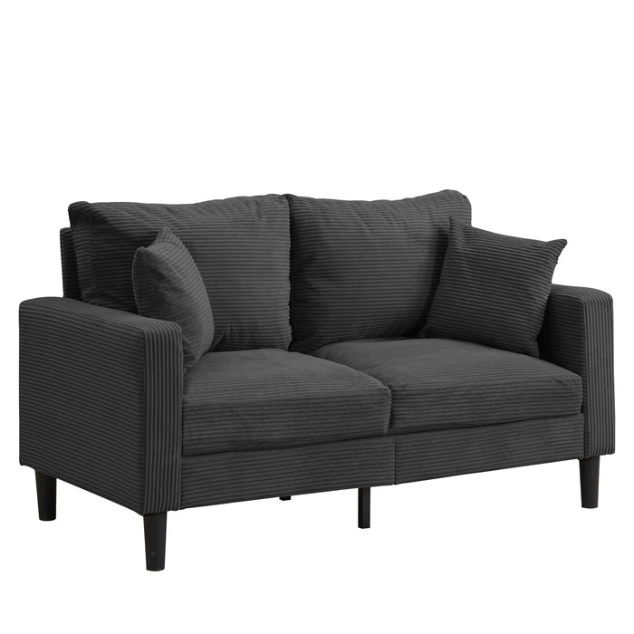 Modern Upholstered 2 Piece Sofa Set With 3 Seater And 2 Seater