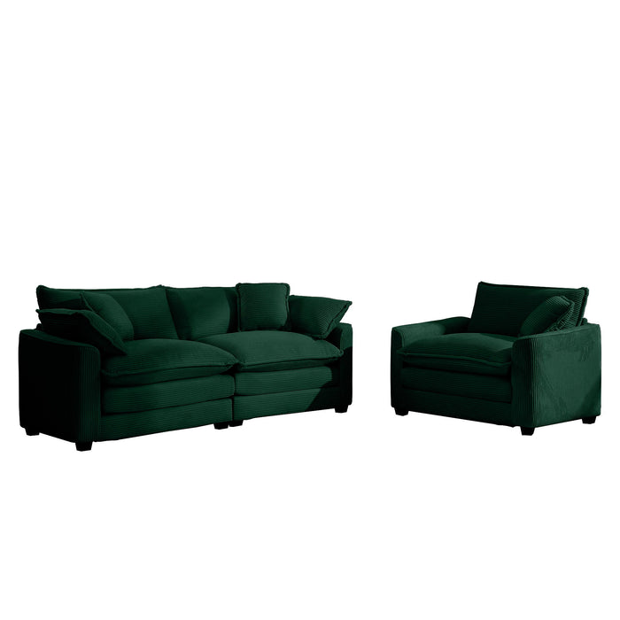 Elegant Corduroy Oversized Sectional Sofa Set With Deep Seats And Flexible Layout