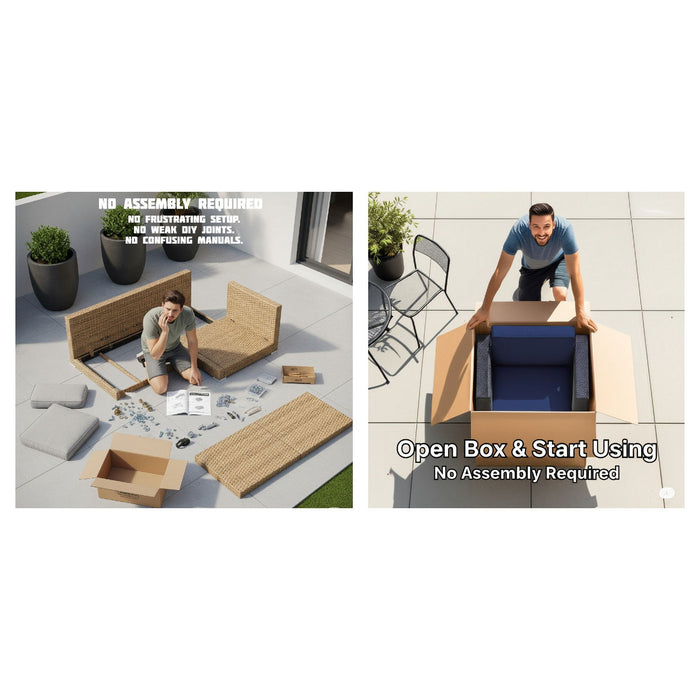 Patio Conversation Set & Cushions, Seats 4 - Gray Mix