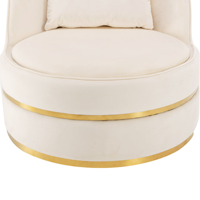 360 Degree Swivel Over Sized Upholstered Barrel Chair