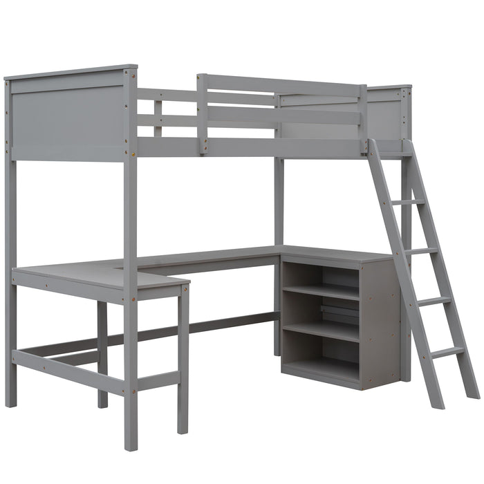 Loft Bed With Shelves With Desk