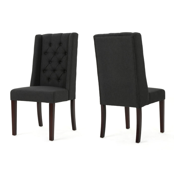 Sophisticated Tufted Dining Chair With High Back Design
