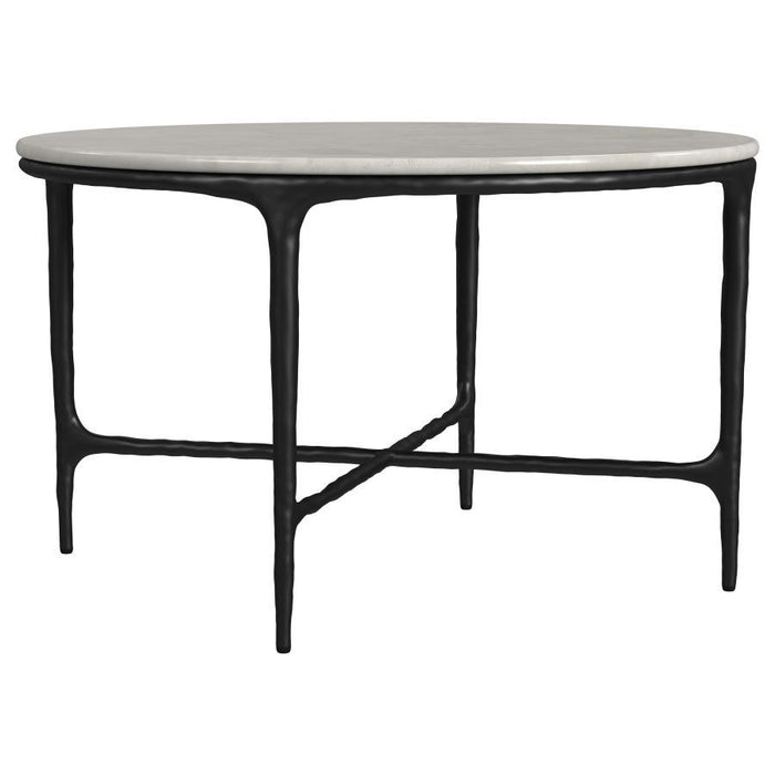 Hermas - Round Marble Coffee And End Table Set