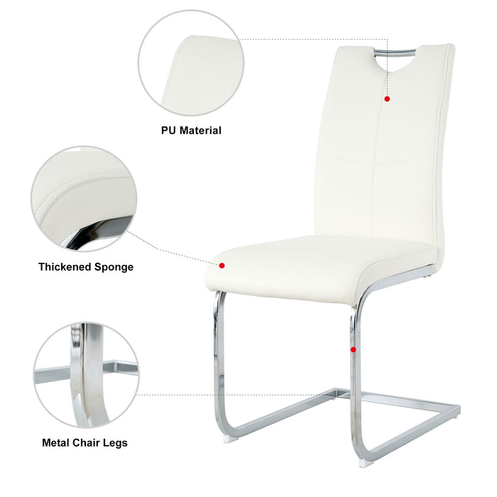 Modern Dining Chairs With Padded Seat And Metal Legs