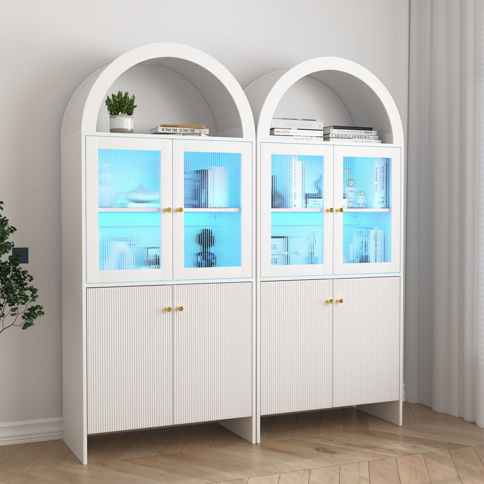 Modern Tech Inspired Dome Cabinet With LED Lighting