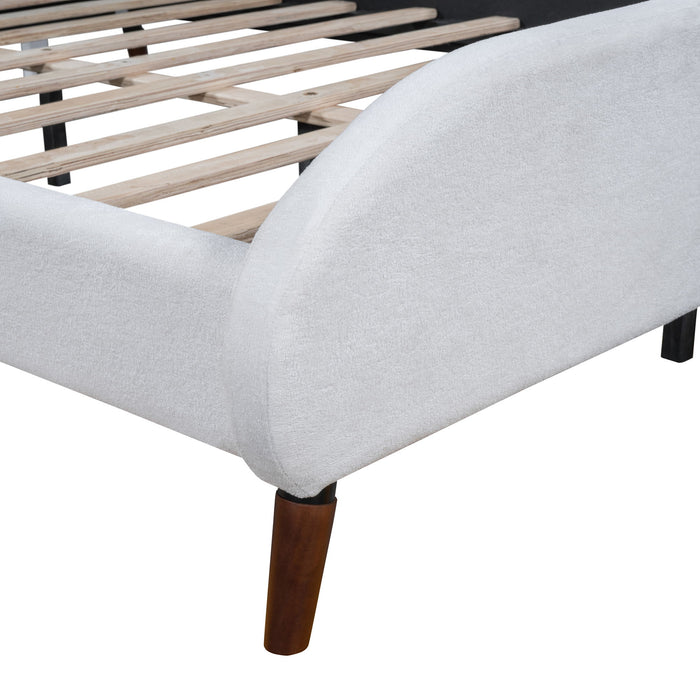 Upholstered Platform Bed With Sheep Shaped Headboard