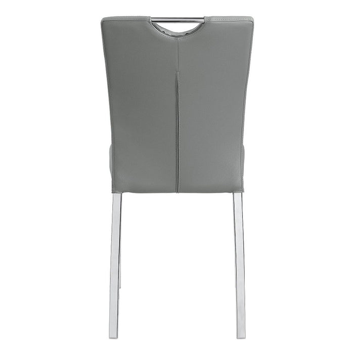 Pagan - Side Chair (Set of 2) - Gray Synthetic Leather & Chrome