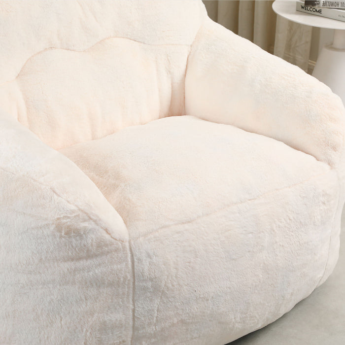 Beanbag Sofa Chair With Armrests Stuffed High Density Foam
