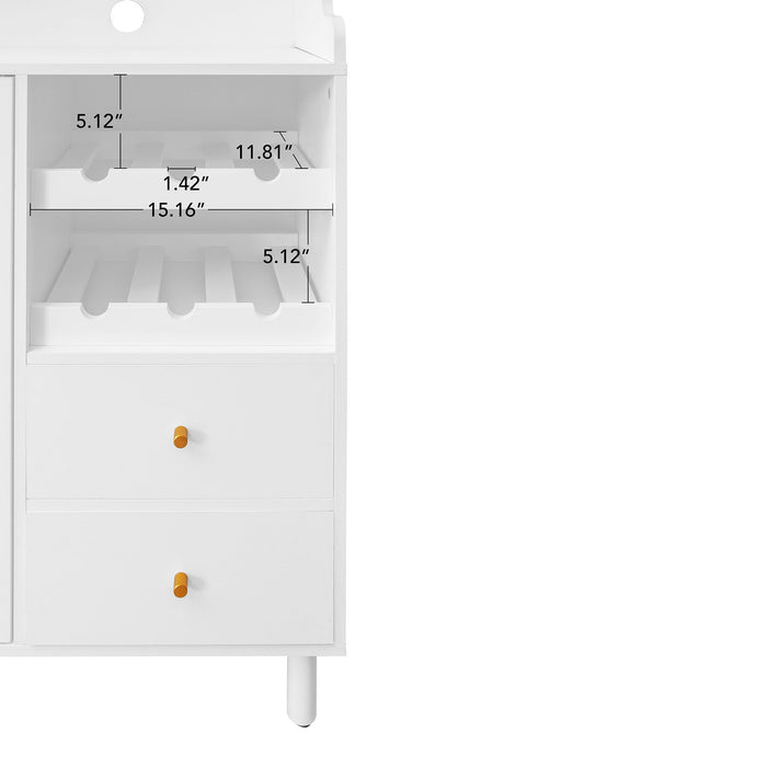 Modern Accent Storage Cabinet For Living Room, Bedroom, Dining Room, Or Study - White