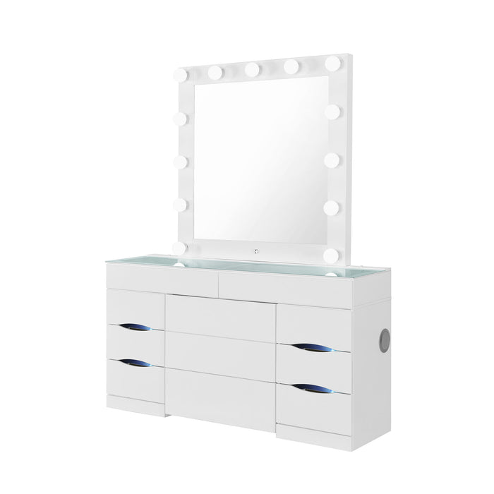 Elisa - Vanity Set With Stool And LED Bulbs