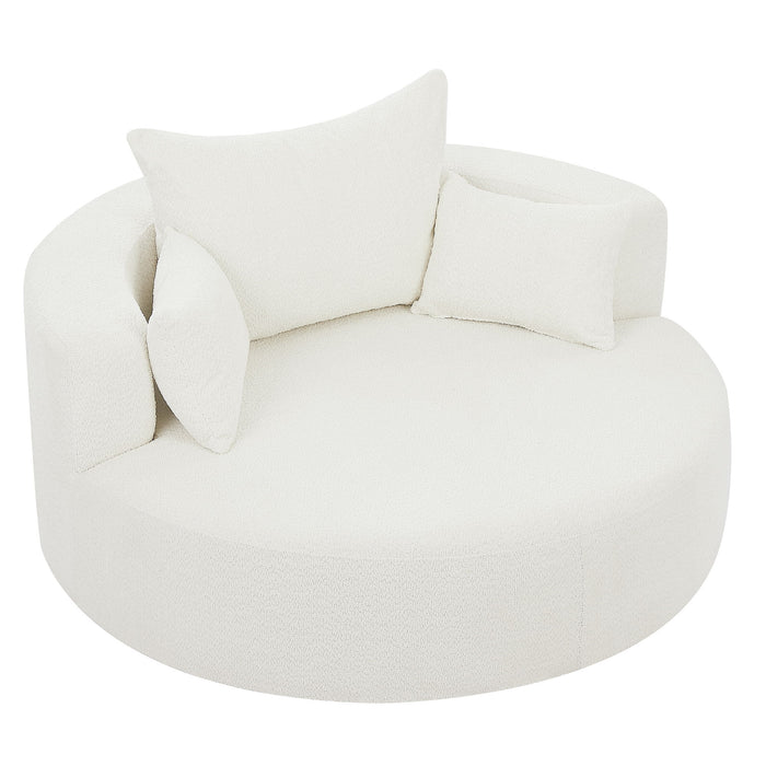 360° Swivel Chair Accent Barrel Chair With Removable Pillows