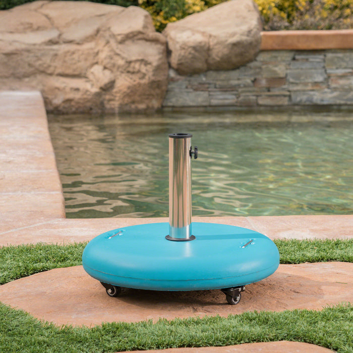 Wheelie - Round Umbrella Base With Stainless Steel Holder