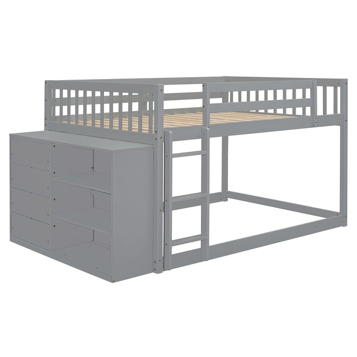 Bunk Bed With 4 Drawers And 3 Shelves