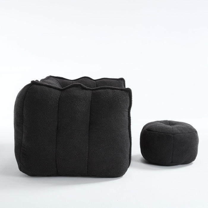 Soft Chenille Bean Bag Chair With High Resilient Foam
