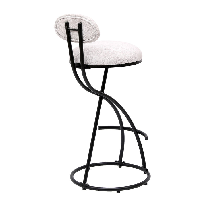 Round Print Bar Stools Upholstered Chairs For Kitchen (Set of 2)