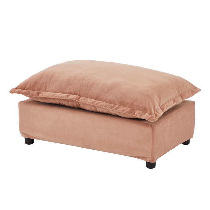 Modern Cozy Upholstered Armchair Sofa With Movable Ottoman