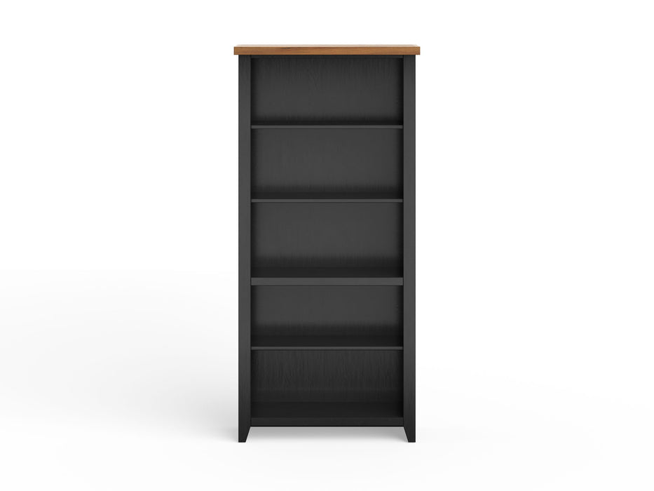 Essex - High 5 Shelf Bookcase - Black, Whiskey
