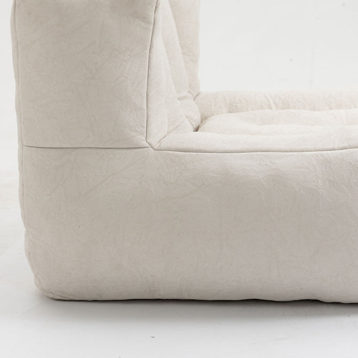 Modern Indoor Fluffy Bean Bag Chair With Memory Foam And Ottoman, Super Soft