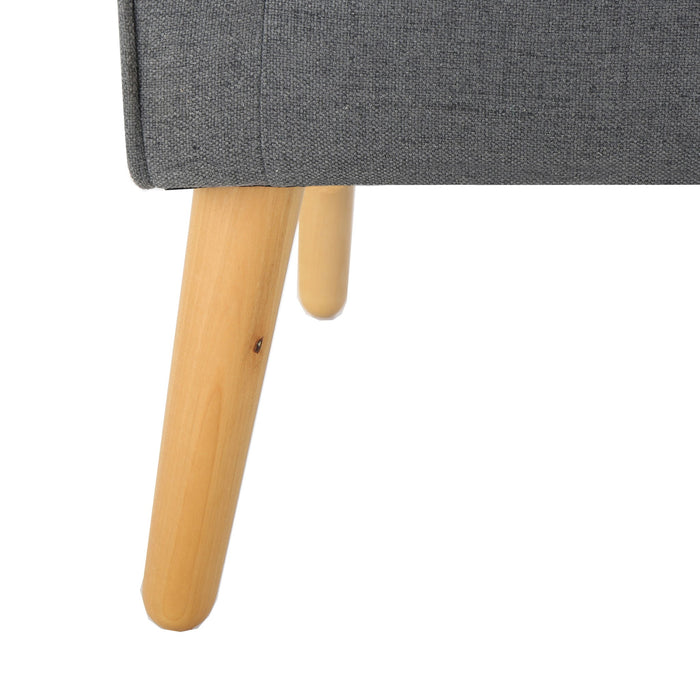 Modern Arm Chair With Tufted Back And Wooden Legs