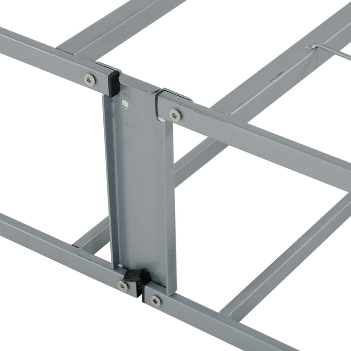 Foldable 9" Twin Size Metal Mattress Box Spring Foundation Bedroom Furniture Bed Base - Gray