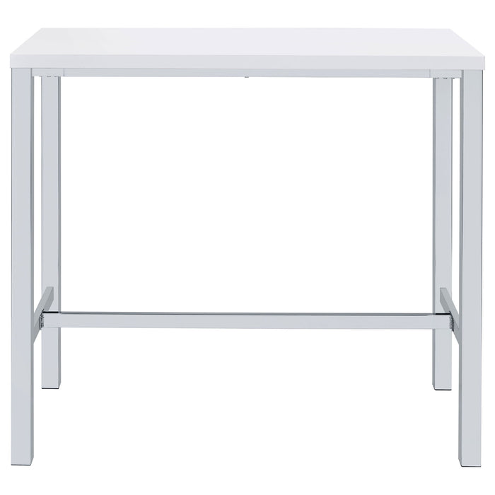 Natividad 5-piece Pub Height Bar Table Set White High Gloss