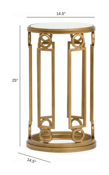 Lorena - Round Accent Table - Burnished Brass