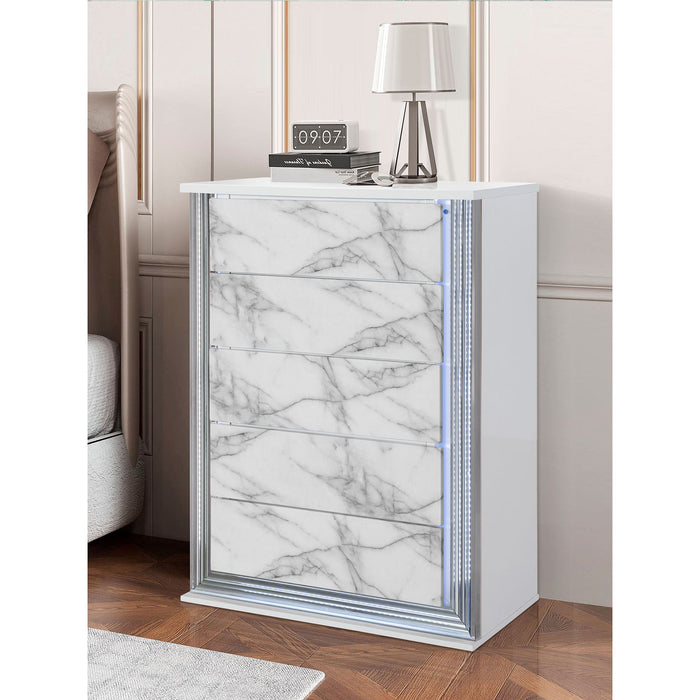 Moon - Chest With LED - White Marble