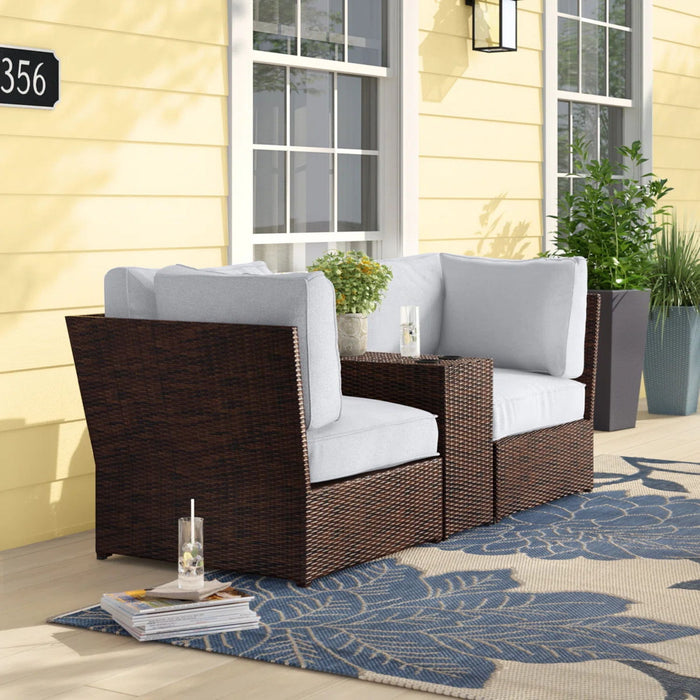 Outdoor Wicker Loveseat With Cushions
