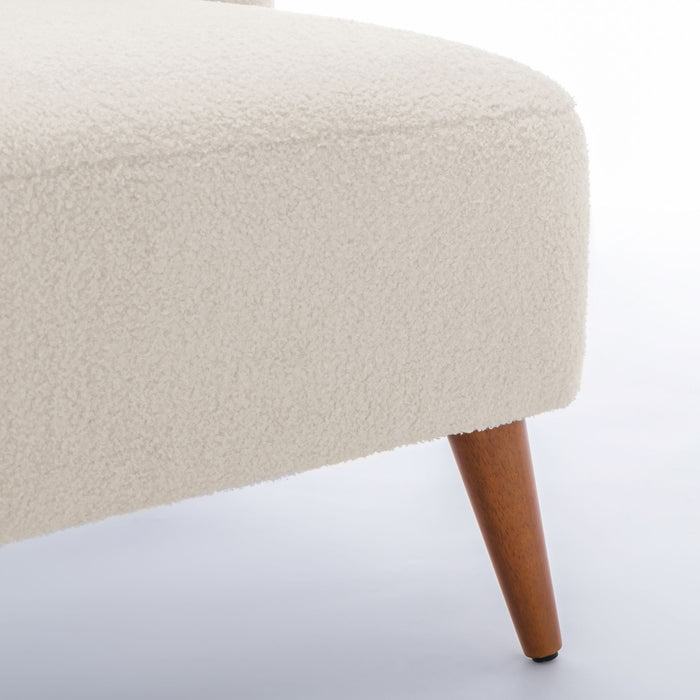 Veda - Accent Chair With Wrap Around Back Boucle - White