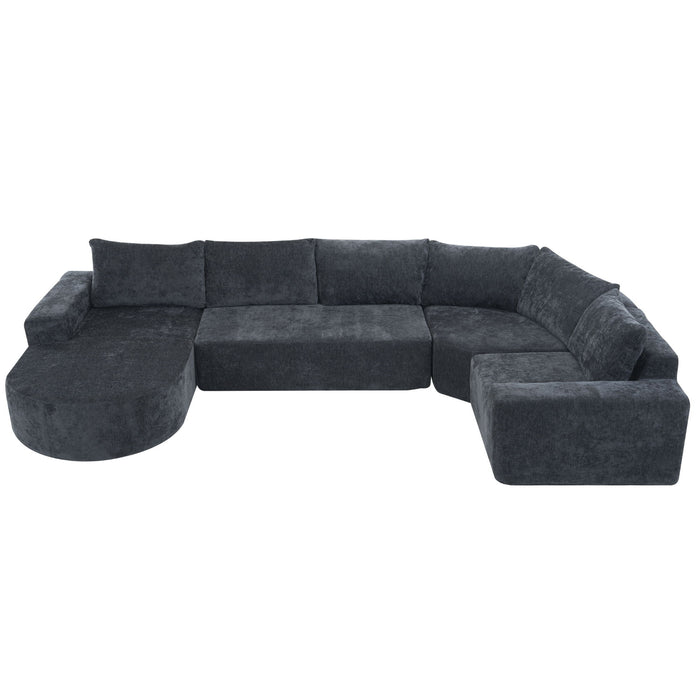 U-Shaped Oversized Modular Cloud Sectional Sofa With Deep Seat For Living Room