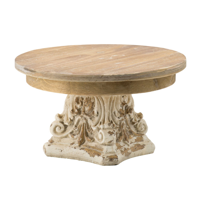 Cake Stand, Cake Plate With Magnesium Base - Cream / Brown