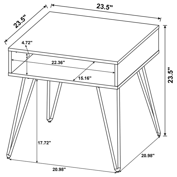 2 Piece Lift Top Coffee And End Table Set With Hairpin Legs - Golden Oak