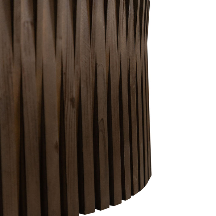 Cylindrical Coffee Table With Vertical Texture Relief