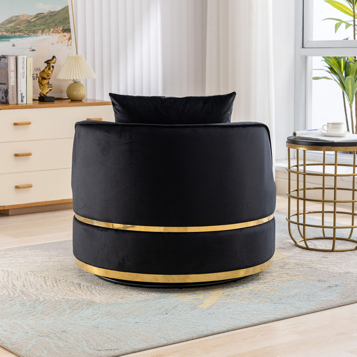 360 Degree Swivel Over Sized Upholstered Barrel Chair