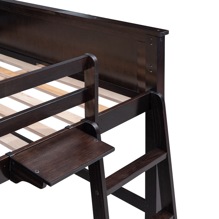 Loft Bed With Drawers With Desk And Shelves