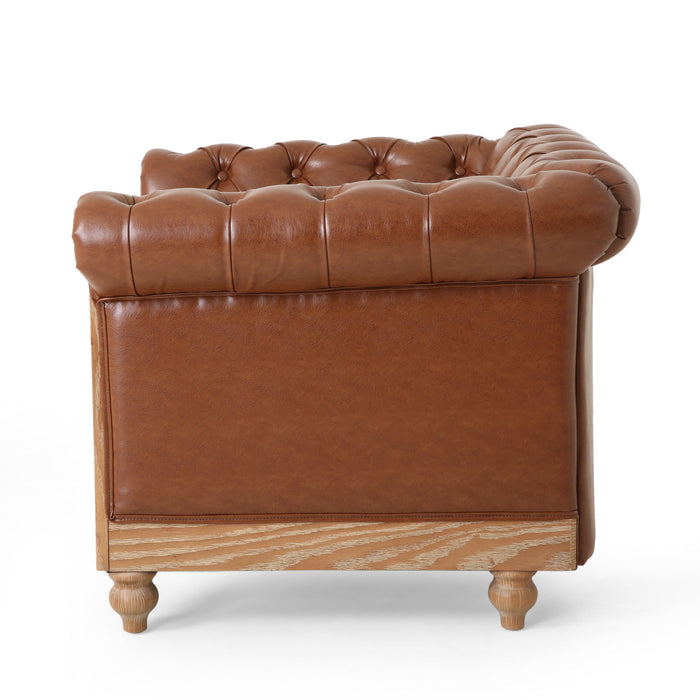 Luminex - Tufted Upholstered Club Chair With Nailhead Accents And Scrolled Tuxedo Arms