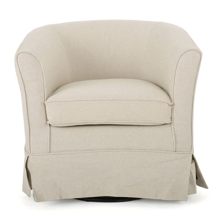 Glitter - Upholstered Swivel Chair With Loose Cover And Curved Back