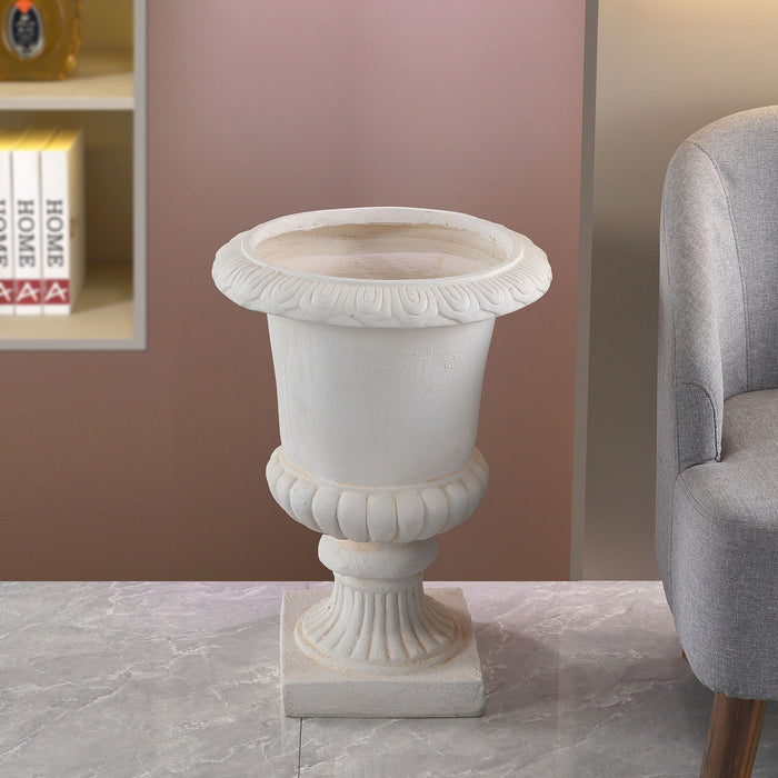 Roman Urn Planter Pot For Indoor / Outdoor - Beige White