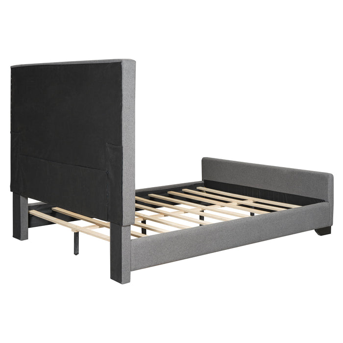 Upholstered Bed With Slats Support, No Box Spring Needed