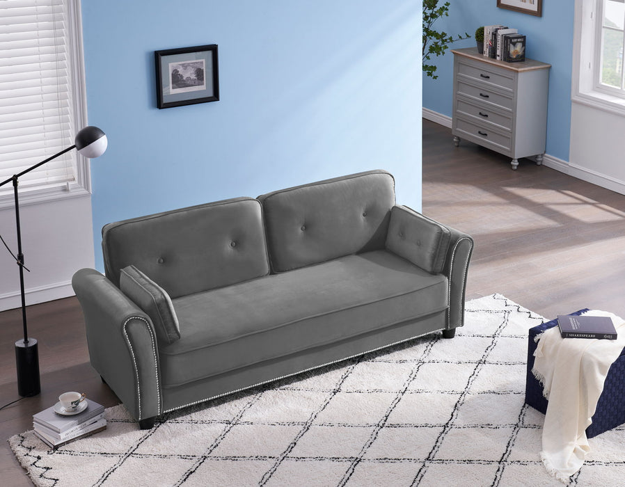 Sofa Armrest With Two Pillows - Dark Gray