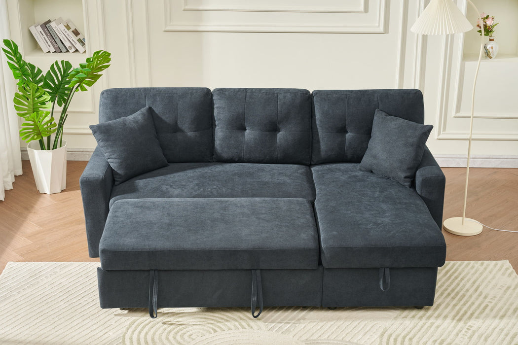 Reversible Sofa Couch Sleeper With Pull Out Bed And USB Port