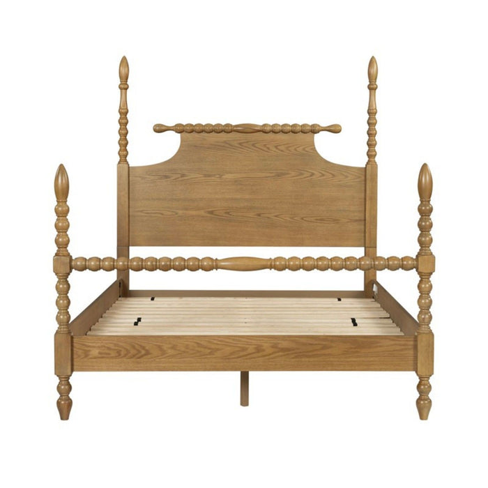 Queen Bed Turned Legs - Natural