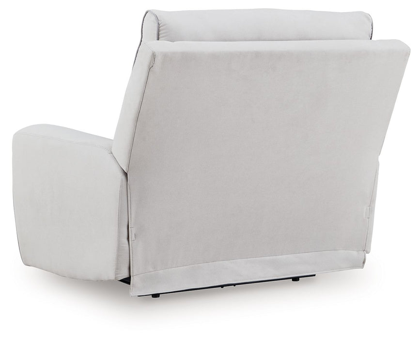 Social Pointe - Power Recliner / Adjustable Headrest - Pearl / Ash