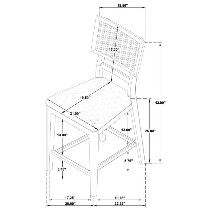 Kailani - Radio Weave Cane Counter Dining Side Chair (Set of 2) - Beige Oak