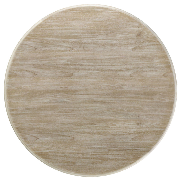 Verdugo - Round Dining Table With Pedestal Base - White Washed