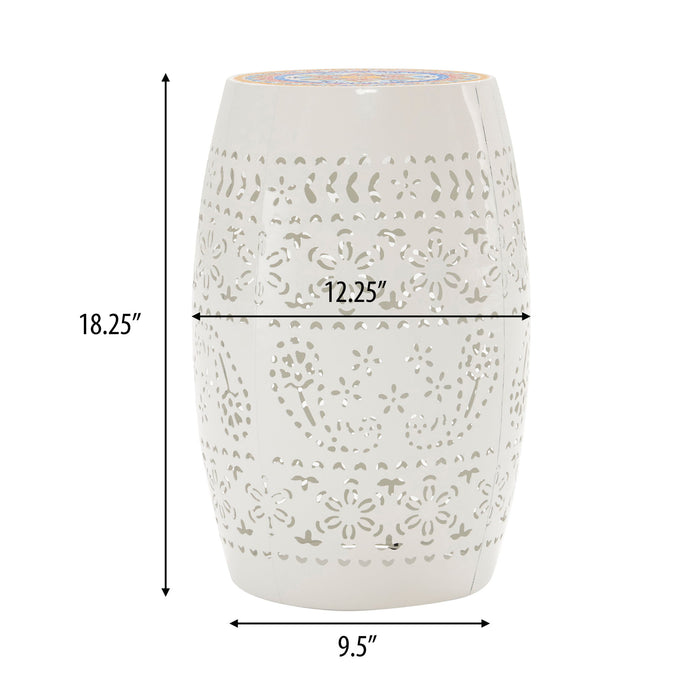 Ruby - Boho Mosaic Side Table With Ceramic Tile Top