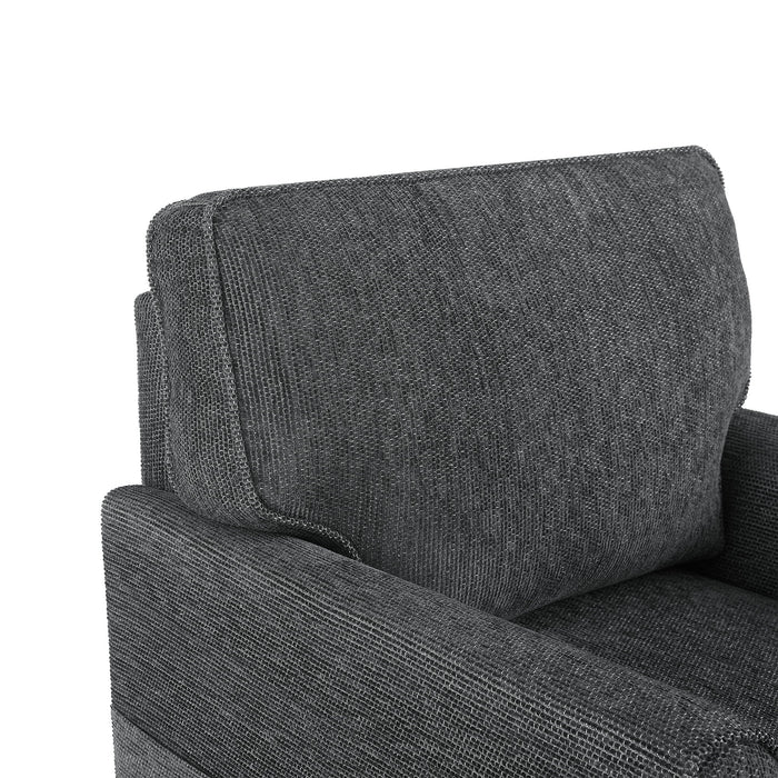 360° Swivel Accent Barrel Armchair With Side Pockets, Compact Design