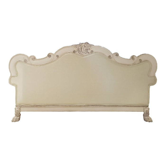 Dresden - Sofa With 4 Pillows - Synthetic Leather & Bone White