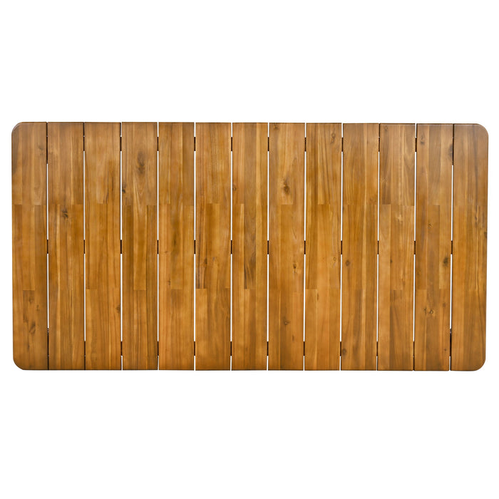 Visola - Outdoor Dining Table With Classic Slatted Top - Teak
