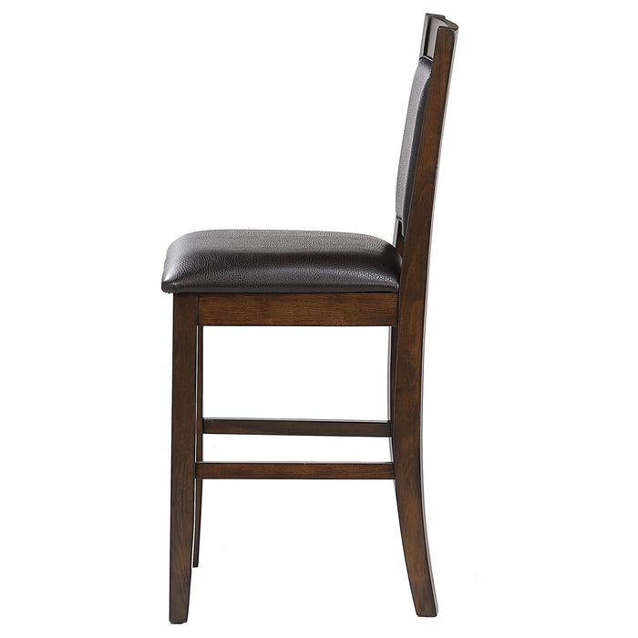Upholstered Counter Height Chair (Set of 2) - Brown / Walnut